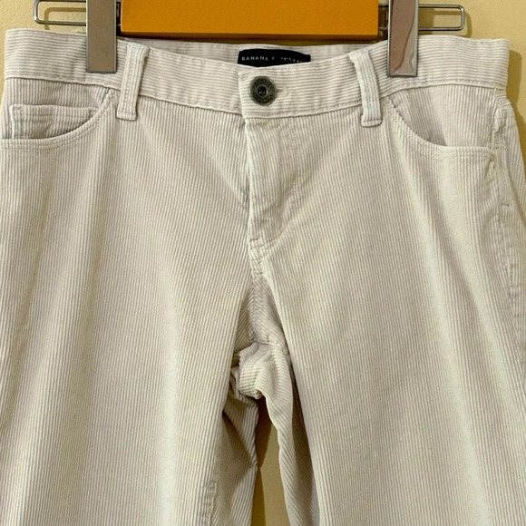 Banana Republic| Ivory Corduroy Straight Leg Pants Sz 25 - Picture 2 of 8